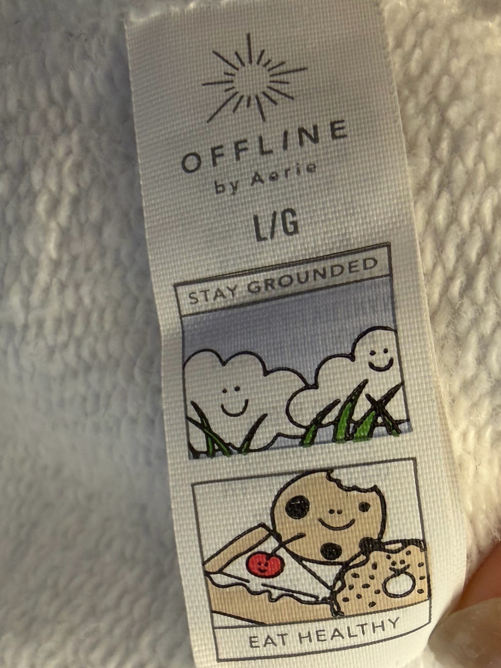 OFFLINE BY AERIE White Cropped Hoodie full zip L - Picture 3 of 9